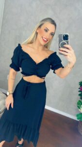 saia envelope sophia preta saia envelope sophia preta