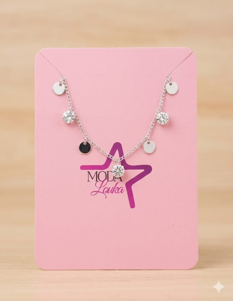 colar prata moda louka