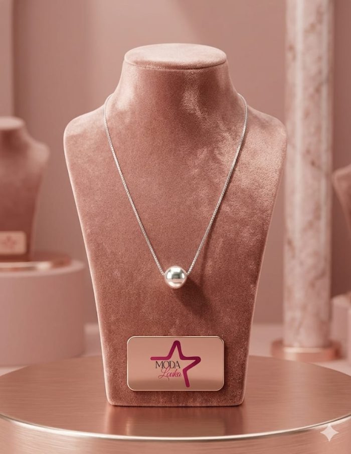 colar prata moda louka