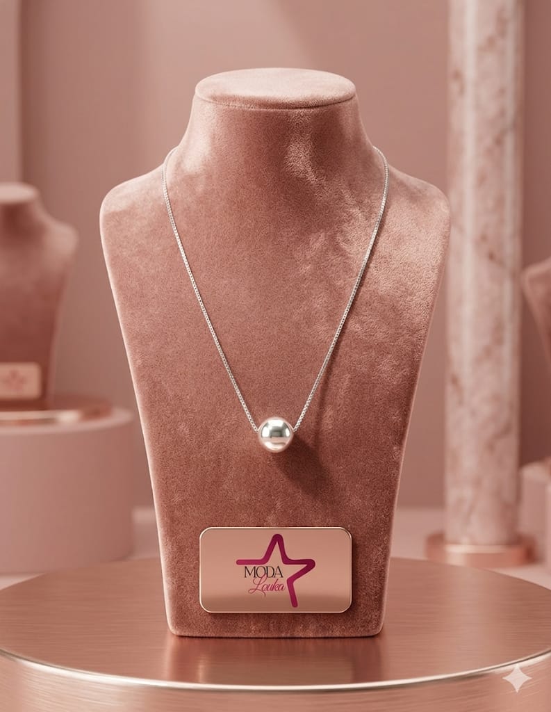 colar prata moda louka