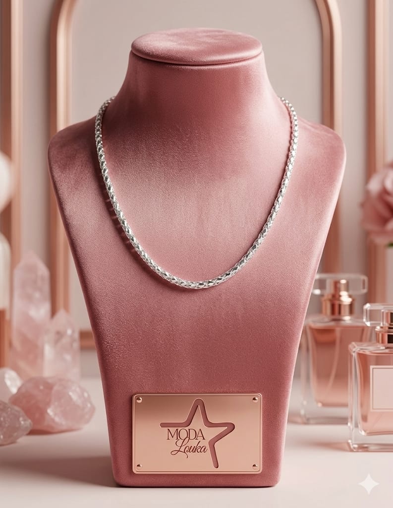 colar prata moda louka