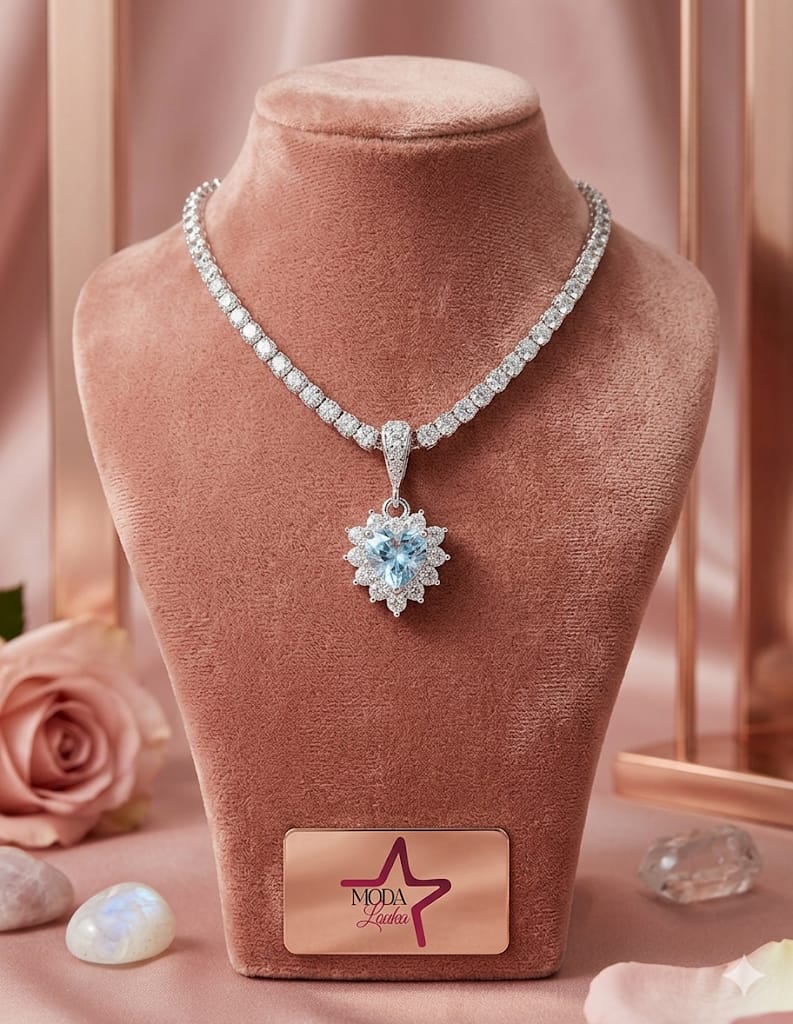 colar prata moda louka