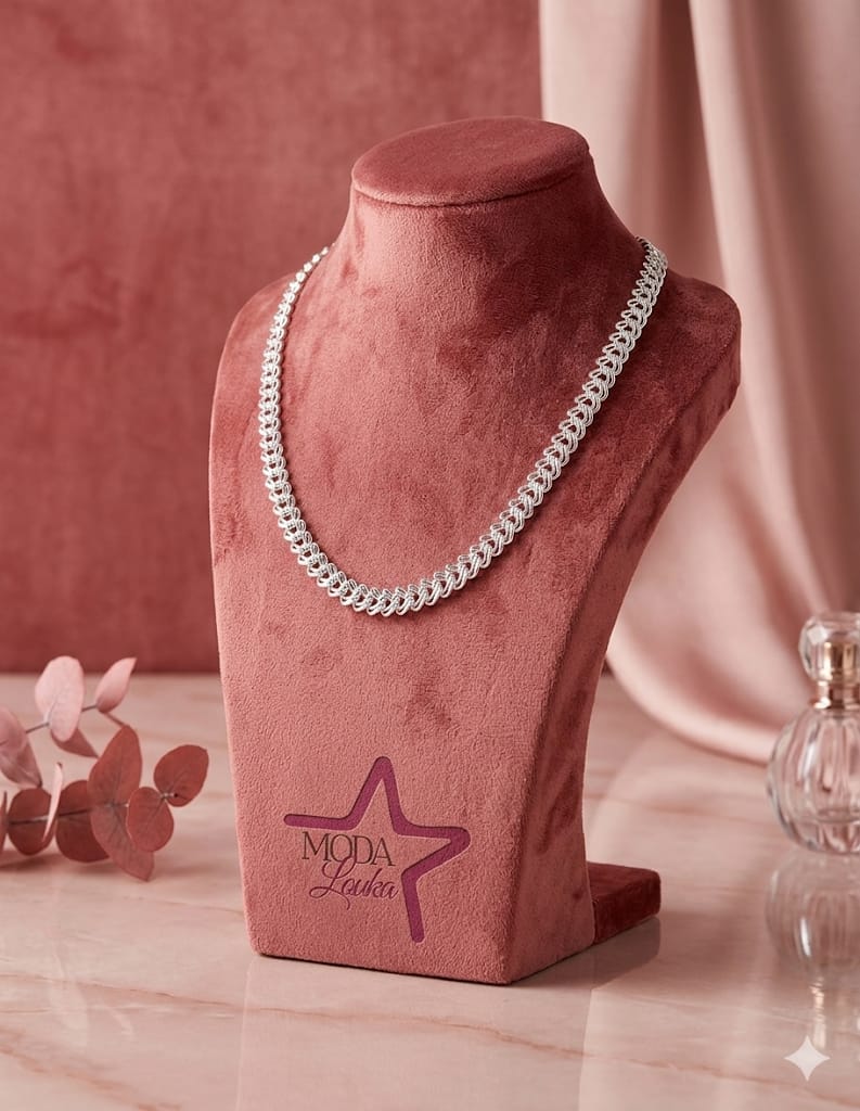 colar prata moda louka