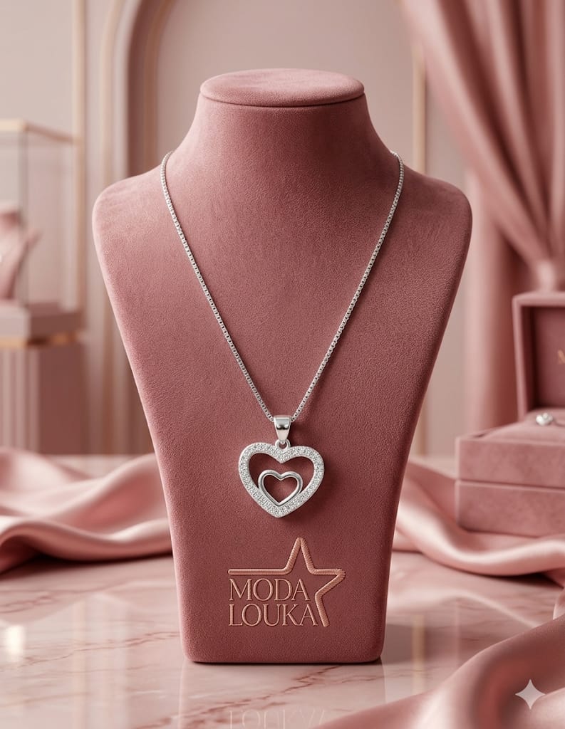 colar prata moda louka