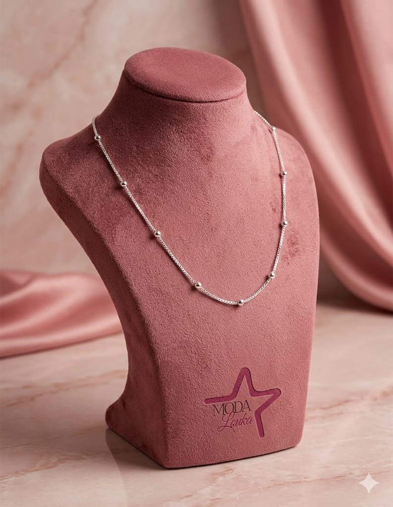 colar prata moda louka