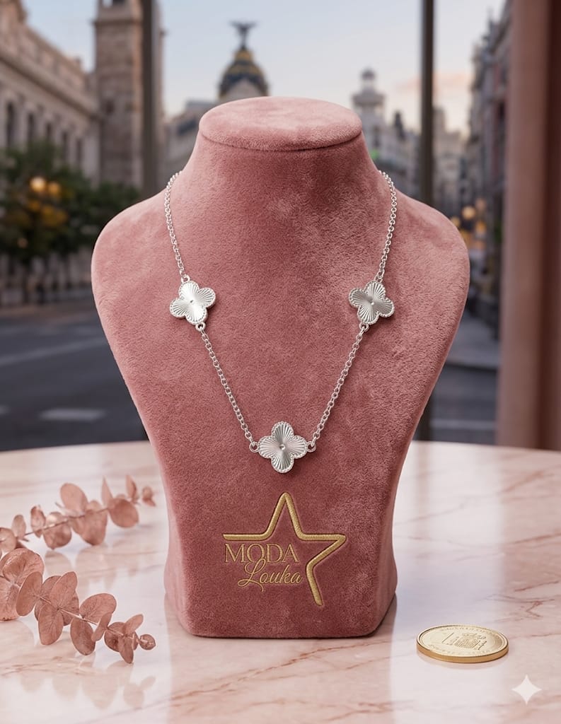 colar prata moda louka