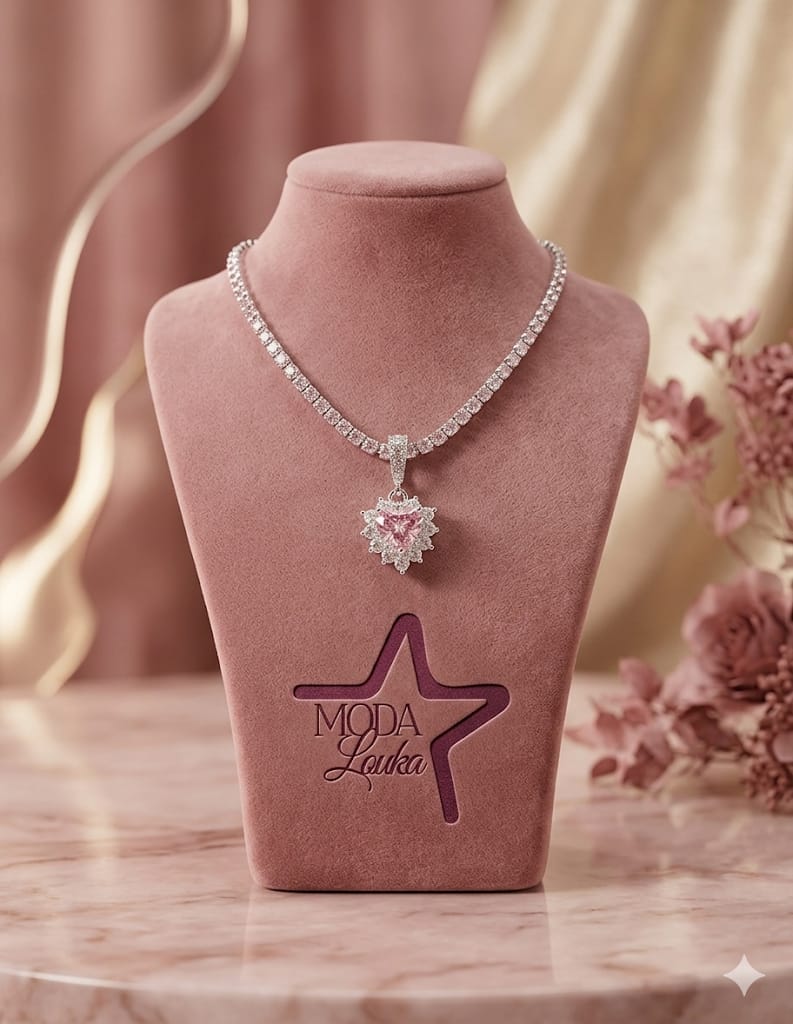 colar prata moda louka